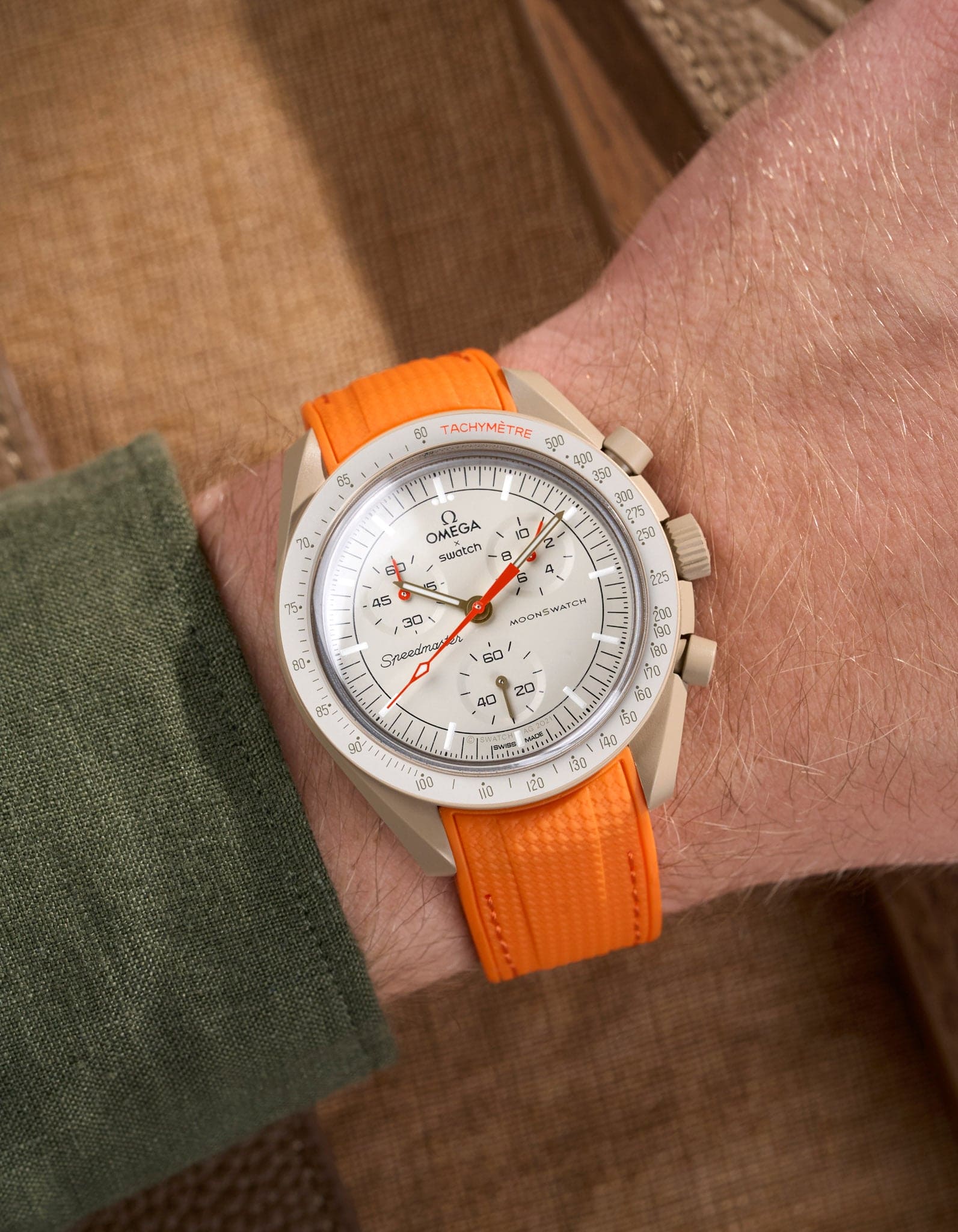 Curved Vertech Rubber Strap - Orange - OM Luxury